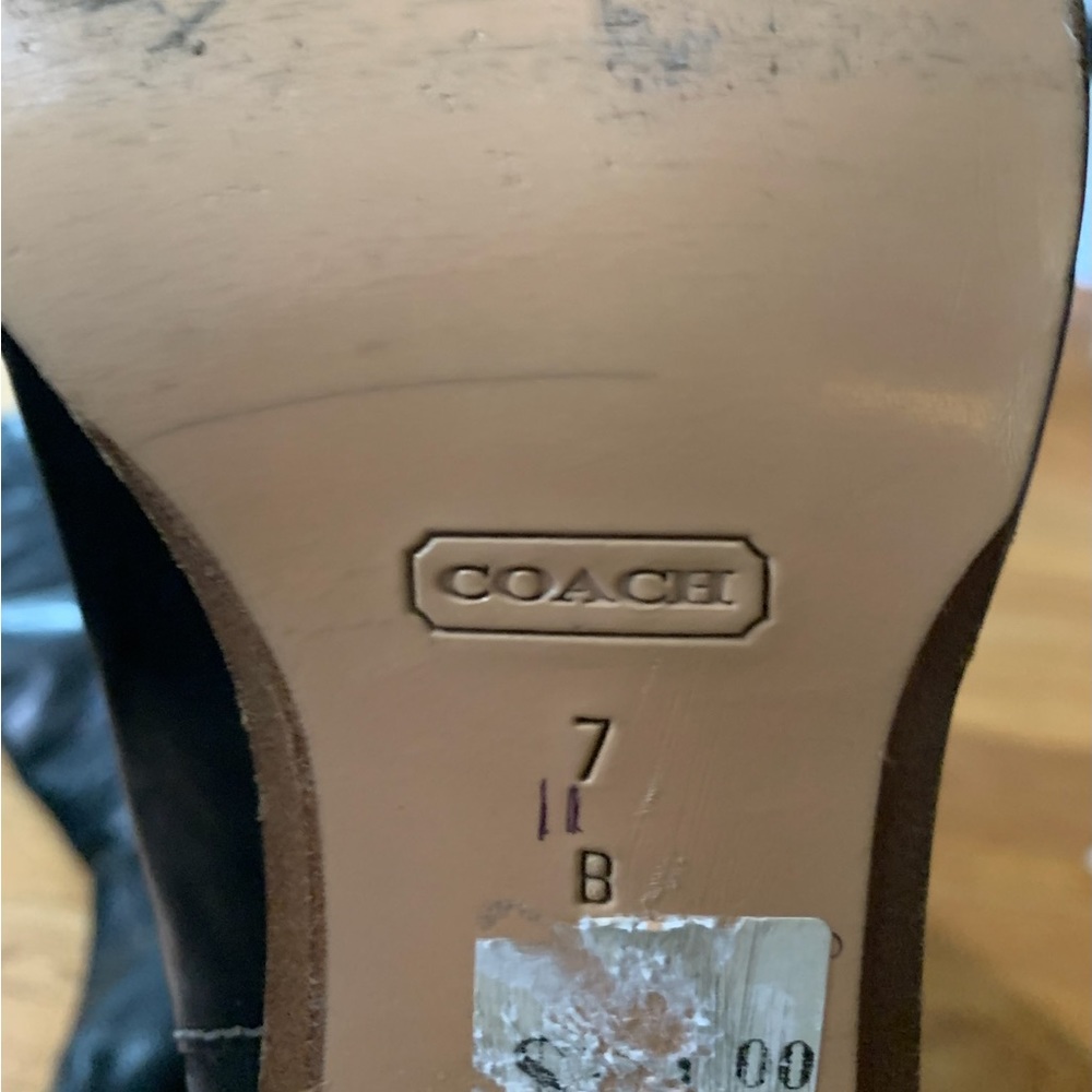 Coach Black Leather Boots w/ Buckle - Picture 4 of 6